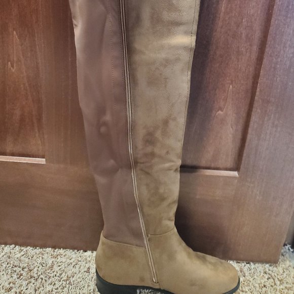 NWOT Over the Knee Taupe Boots - Picture 2 of 7